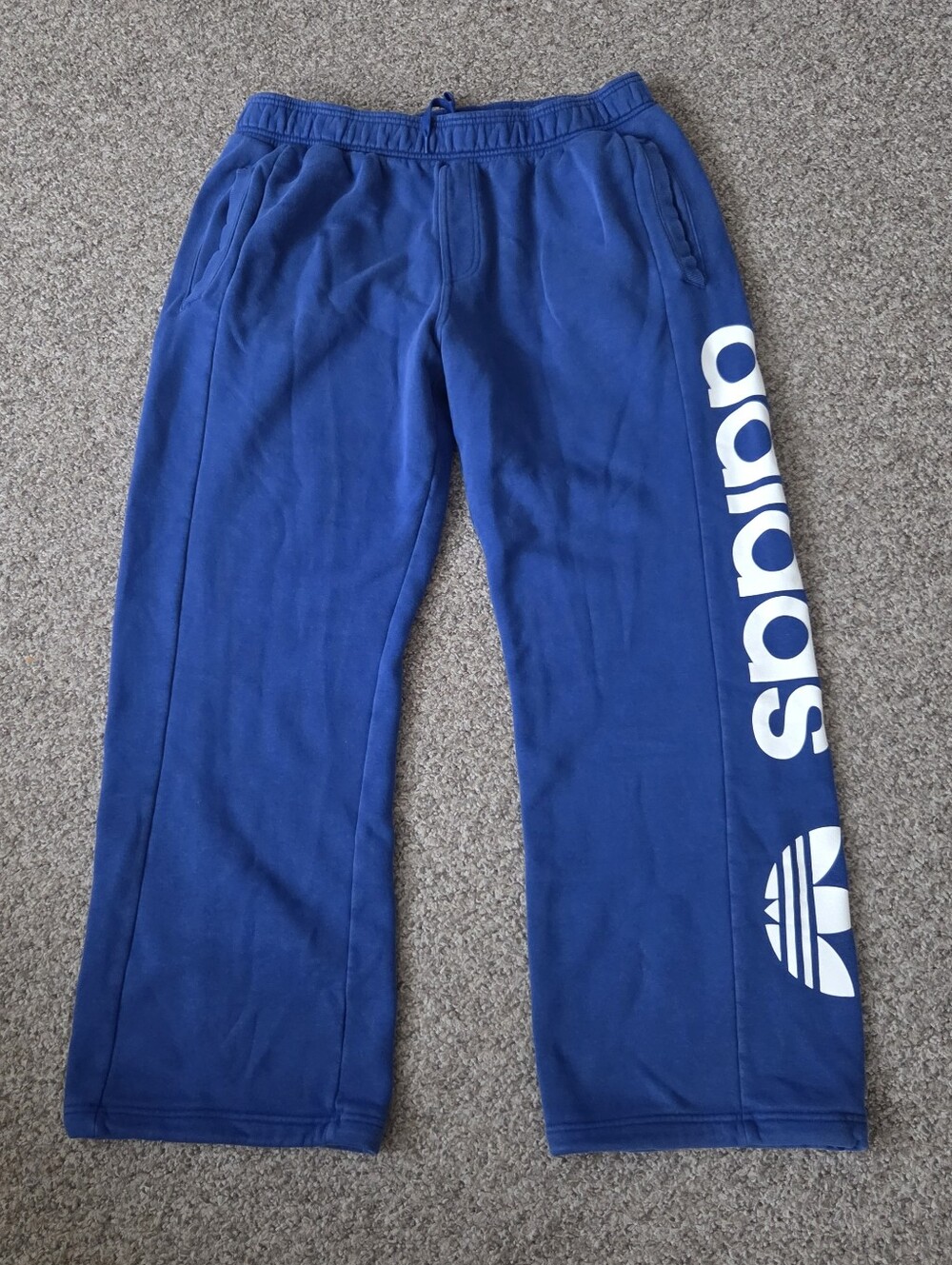 Adidas Royal Blue Baggy Wide Leg Sweatpants Trefoil Pockets 2013 Mens XL